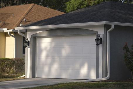 a white garage door